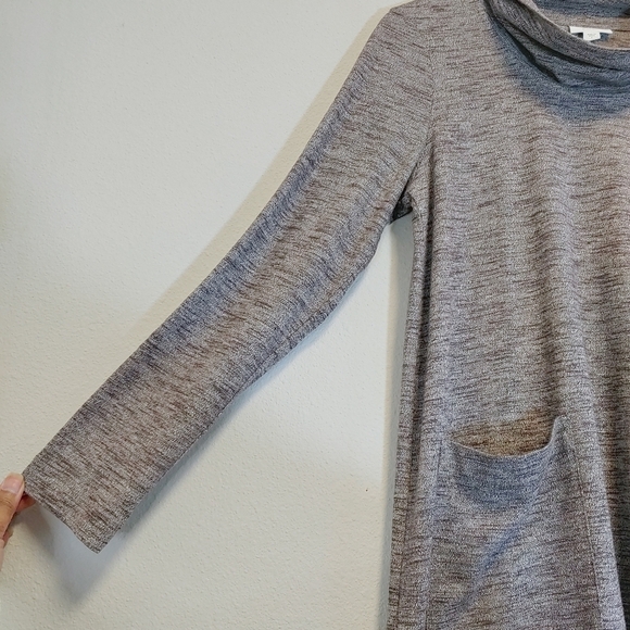 J. Jill Pure Jill Purple Gray Cowl Neck Tunic Dress Sz S Casual Comfy Weekend - Picture 4 of 9